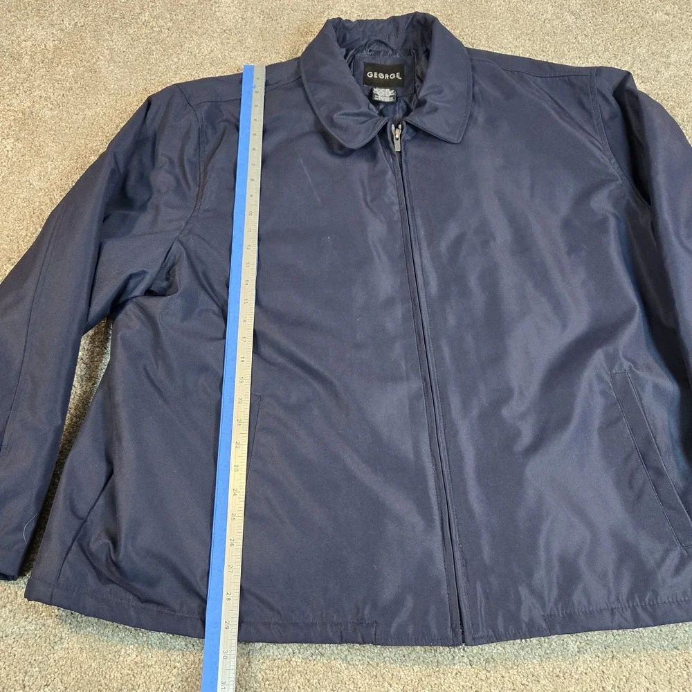 George Lightweight Navy‎ blue Quilted Lined Jacket Coat Size Mens 3XL 54-56 Work